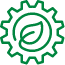 an icon a green gear with a lead in the middle