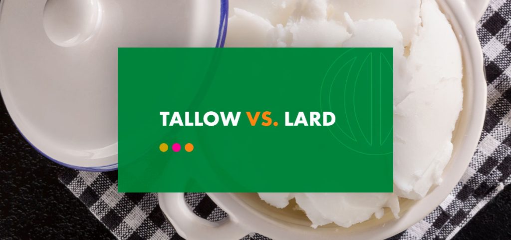 a green sign that says tallow vs. lard
